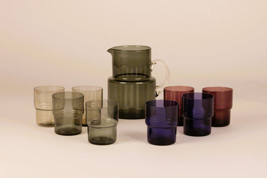 Pitcher 1618 and Glass 1718, Pinottava, Saara Hopea, Nuutajärvi