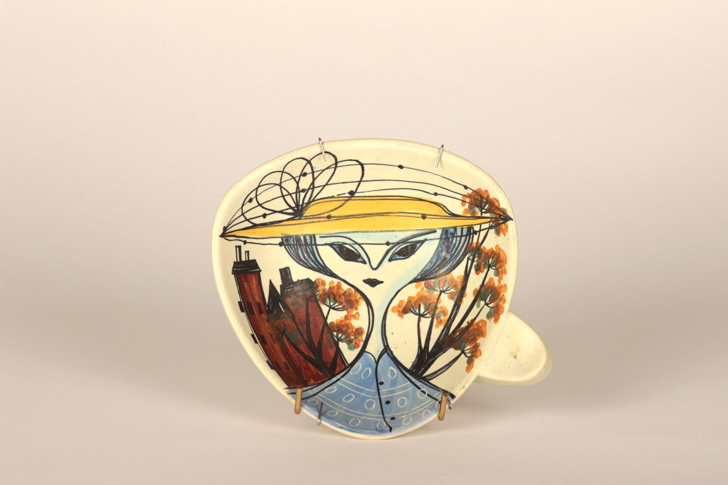 Ceramic wall plate, Laila Zink, Kupittaan Savi