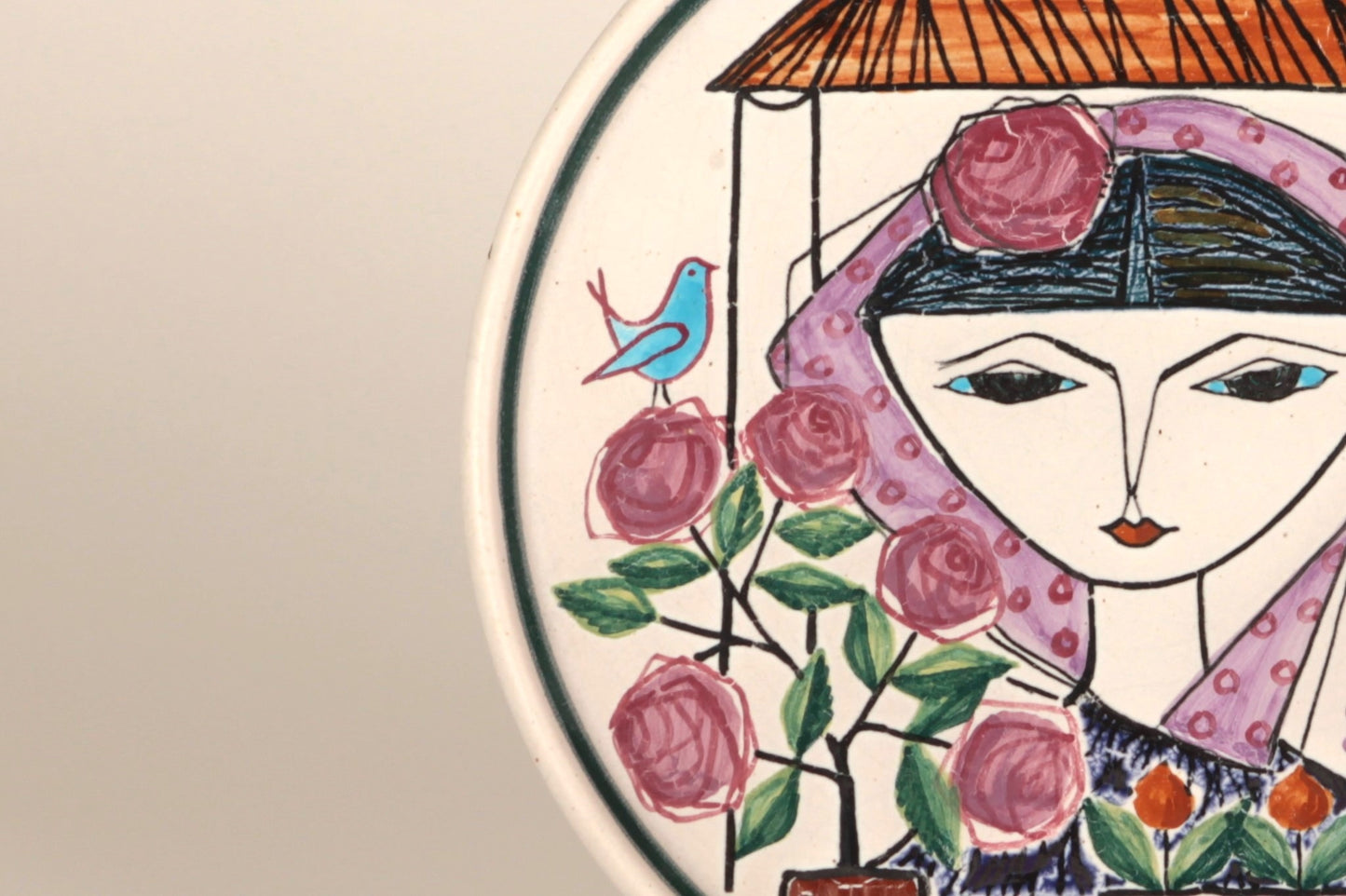Ceramic wall plate, Laila Zink, Kupittaan Savi