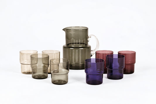 Pitcher 1618 and Glass 1718, Pinottava, Saara Hopea, Nuutajärvi, サーラ・ホペア、ヌータヤルヴィ, 사라 호페아, 누우타야르비 - Royal SiO2