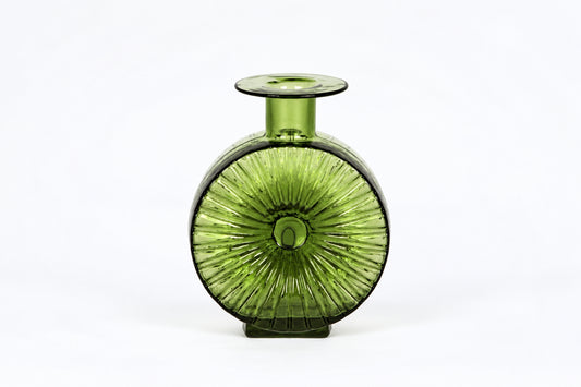 Decorative bottle 1394, Aurinkopullo, 2/4, Aurinko, Helena Tynell, Riihimäen Lasi, ヘレナ・ティネル, リーヒマエン・ラシ, 헬레나 티넬, 리히매엔 라시 - Royal SiO2