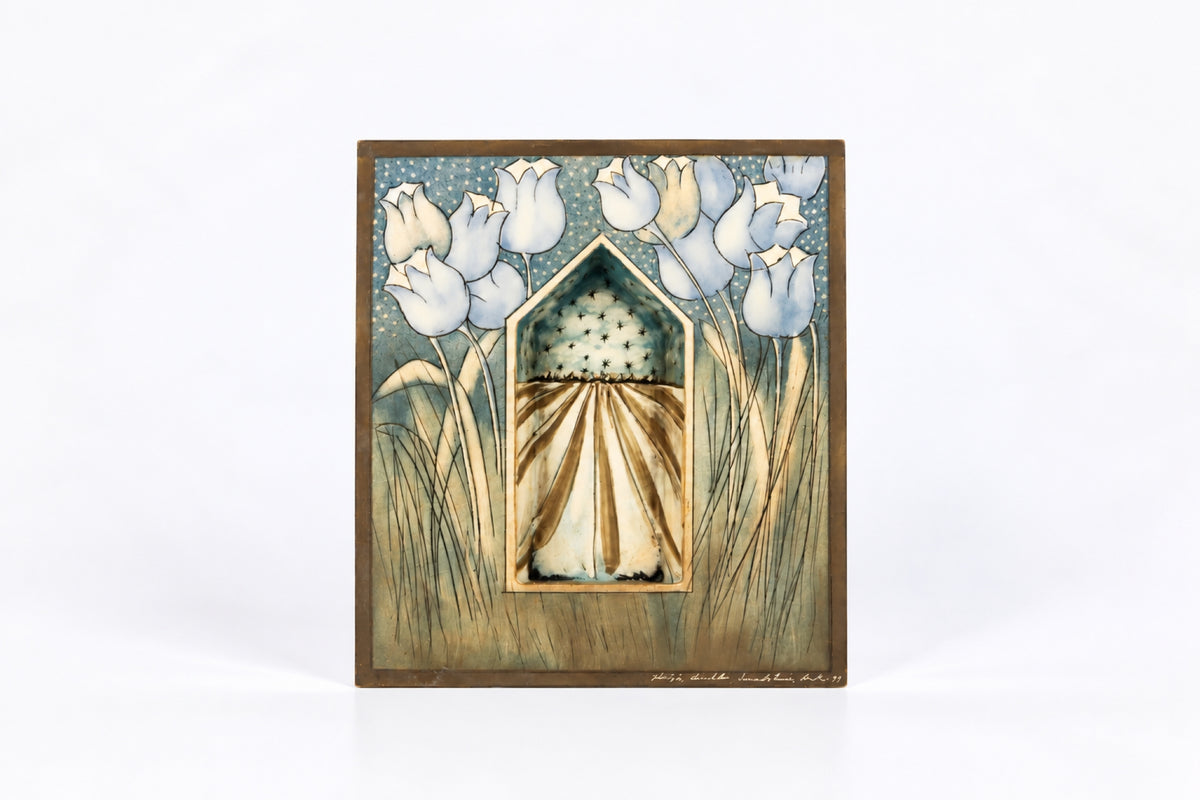 Sconce Siniset tulppaanit, Heljä Liukko-Sundström, Arabia, ヘルヤ・リュックコ＝スンドストロム, アラビア, 헬랴 류코수ンド스트룀, 아라비아 - Royal SiO2