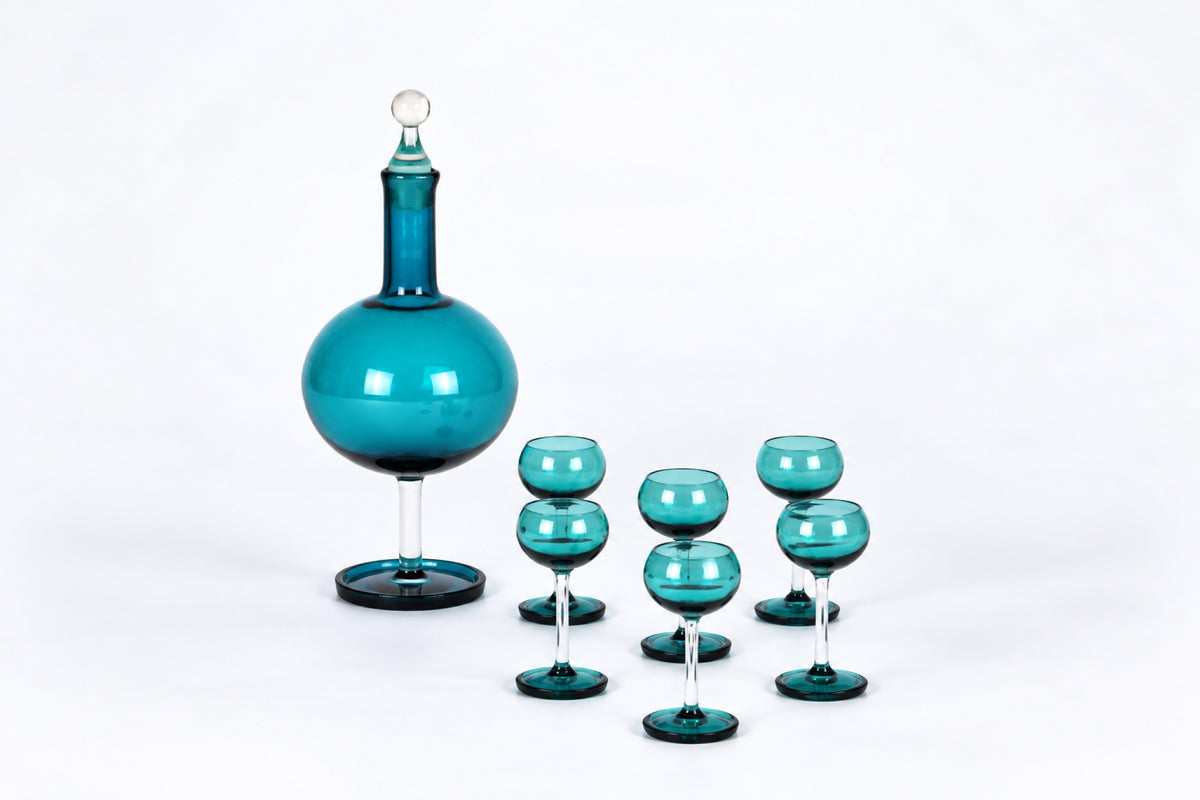Carafe 1738 and Glass 1660, Harlekiini, Nanny Still, Riihimäen Lasi, ナンニー・スティル、リーヒマエン・ラシ, 난니 스틸, 리히마엔 라시 - Royal SiO2